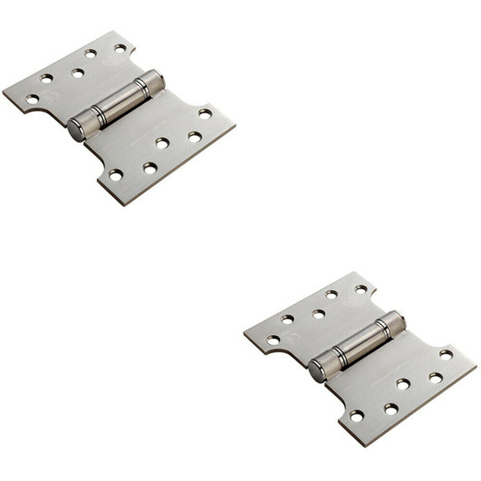 2x PAIR 101.6 x 127 x 3mm Parliament Hinge Satin Stainless Steel Internal Door