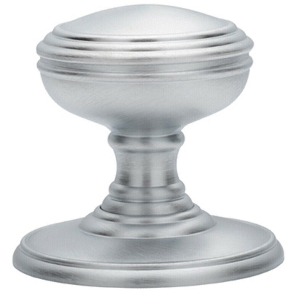 Pair Textured Mortice Door Knob 70Mm Diameter Satin Chrome Door Handle 5056492582307