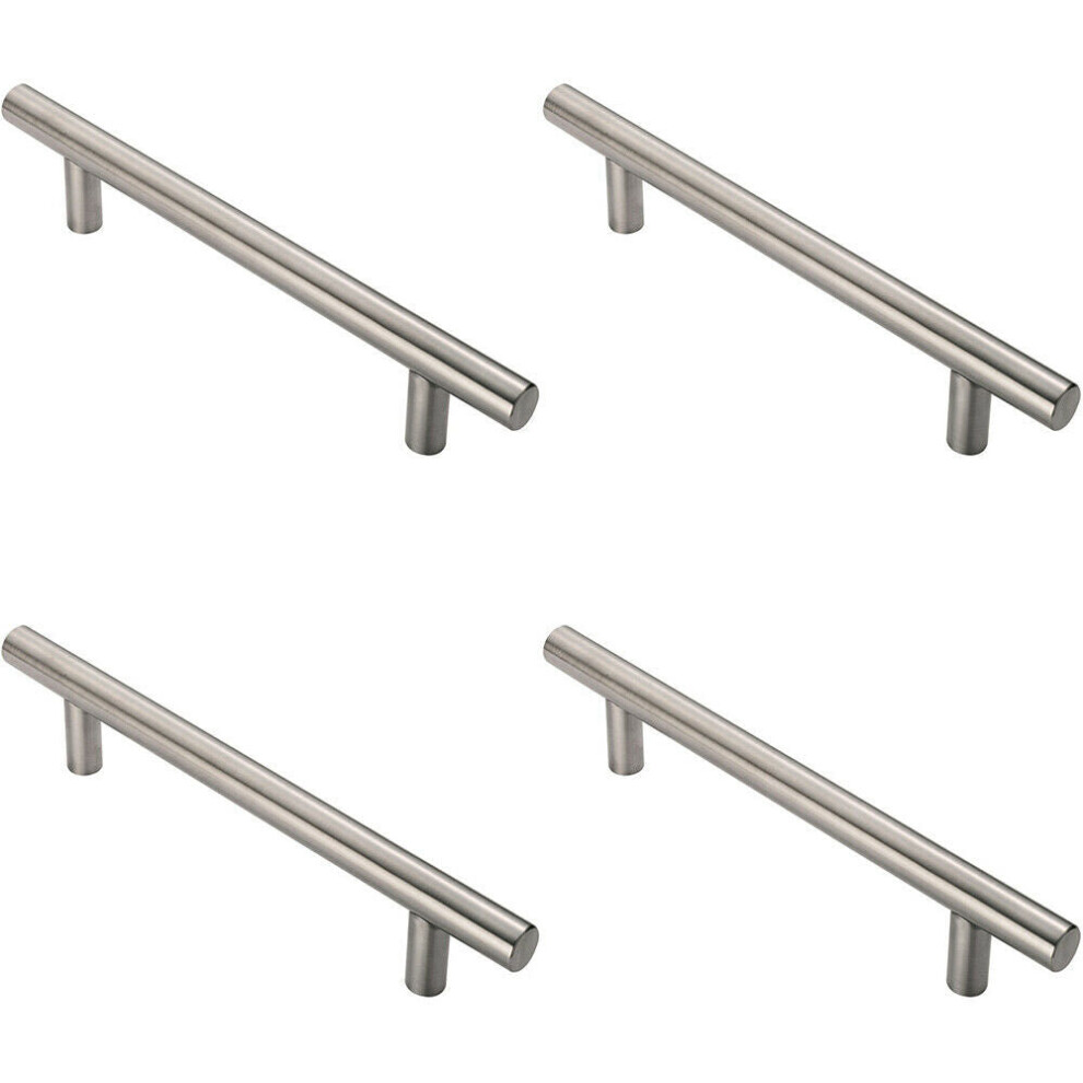 Loops 4X Straight T Bar Pull Handle 775 X 30Mm 600Mm Fixing Centres Satin Steel
