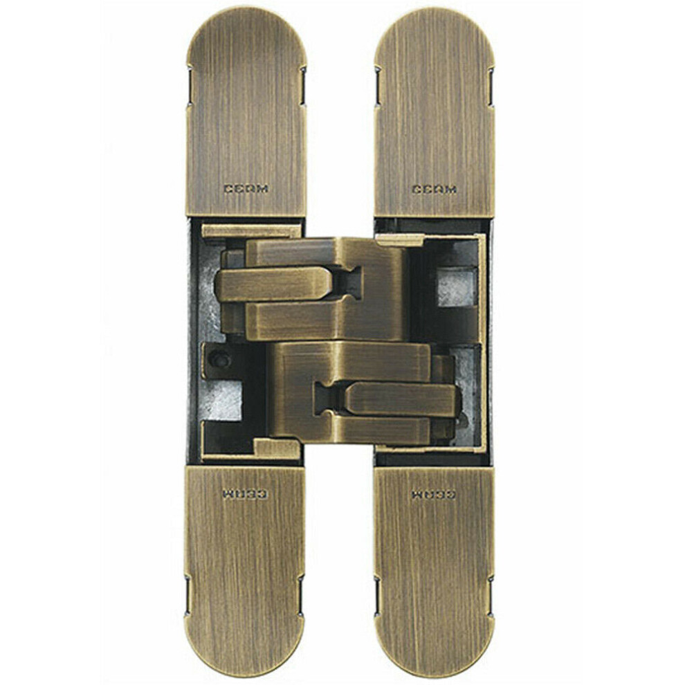 130 X 30Mm Concealed Heavy Duty Hinge Fits Unrebated Doors Antique Bronze 5056492581973