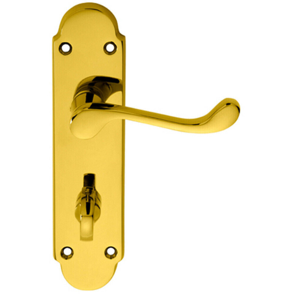 Loops Pair Victorian Upturned Lever On Bathroom Backplate 170 X 42Mm Stainless Brass