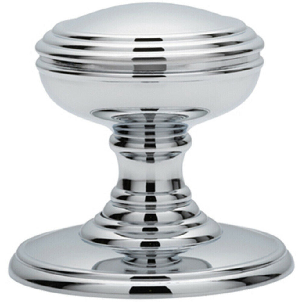 Pair Textured Mortice Door Knob 70Mm Diameter Polished Chrome Door Handle 5056492582284