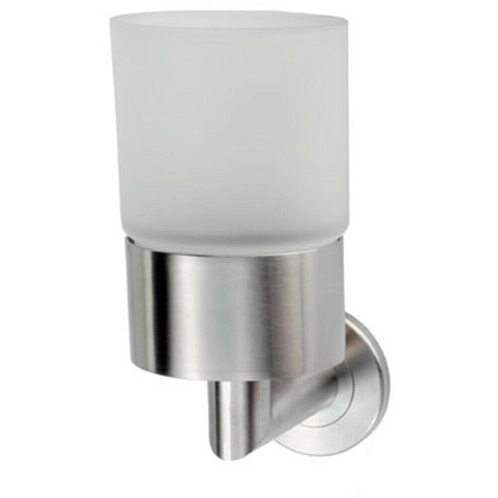 Single Bathroom Tumbler Holder on Rose Frosted Glass Tumbler Stainless Steel
