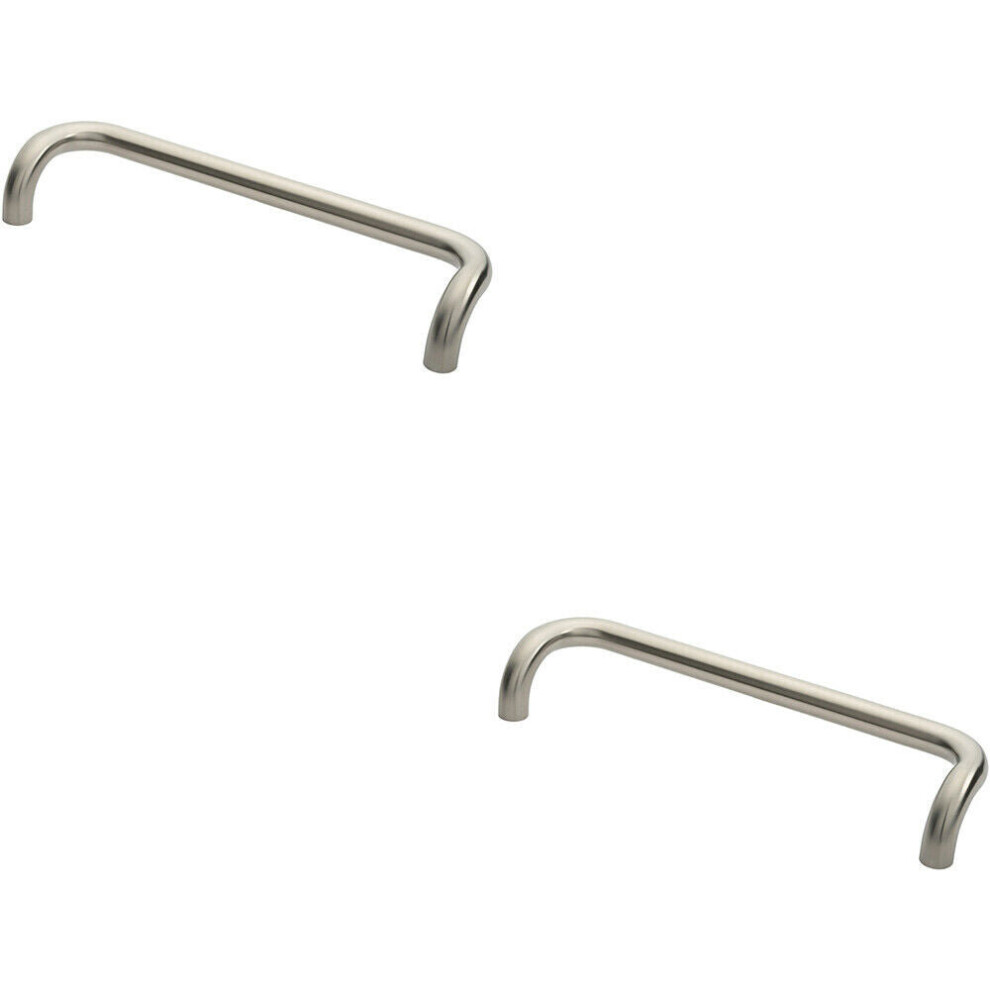 2X Cranked Pull Handle 480 X 30Mm 450M Fixing Centres Satin Stainless Steel 5056492599985