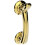 Loops Victorian Bow Door Knocker on Rose 95mm Fixing Centres Polished Brass 1