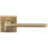 Loops PAIR Flat Squared Bar Handle on Square Rose Concealed Fix Antique Brass 1