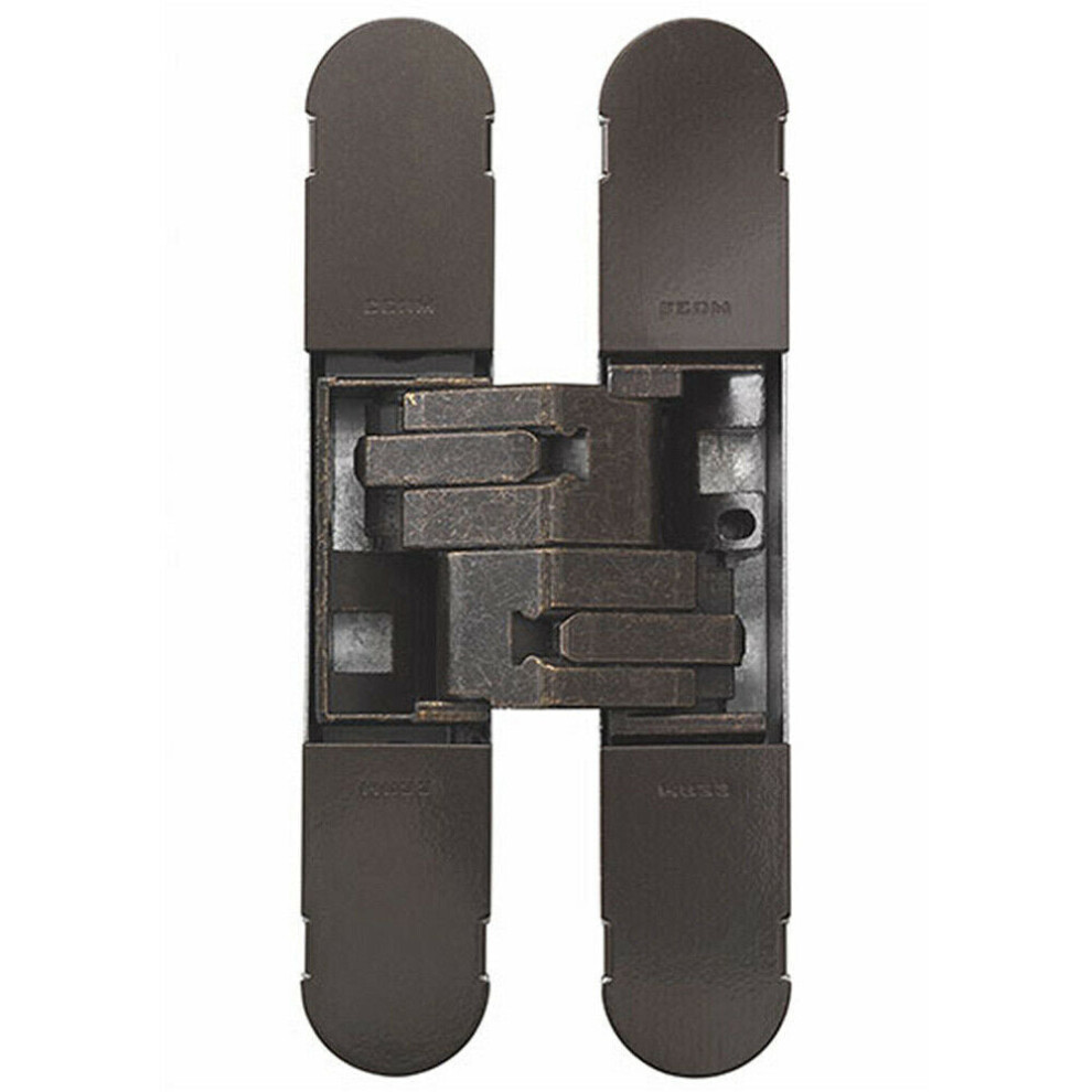 160 x 32mm Concealed Heavy Duty Hinge Fits Unrebated Doors Bronze Plated