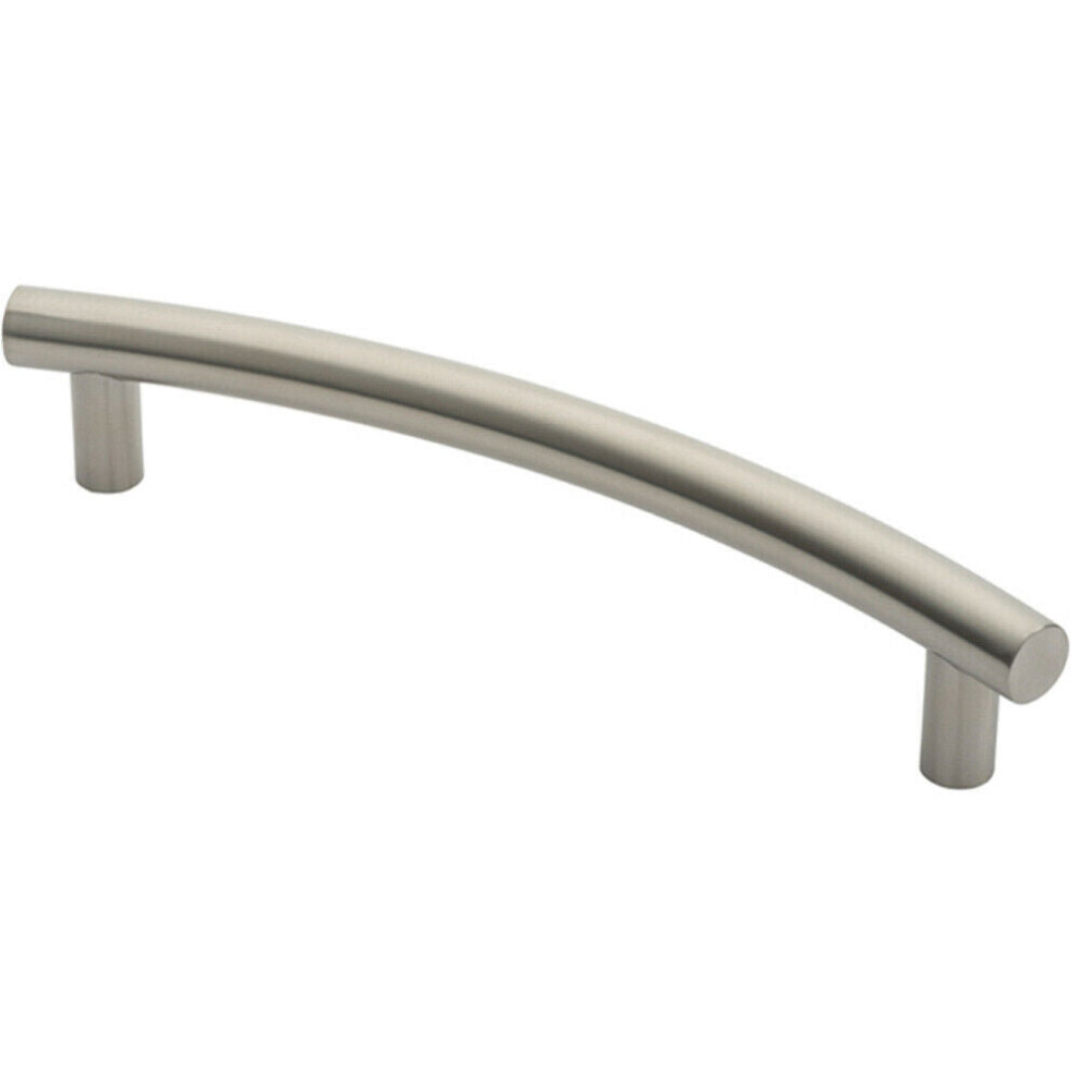 Loops Curved T Bar Door Pull Handle 420 X 30Mm 350Mm Fixing Centres Satin Steel
