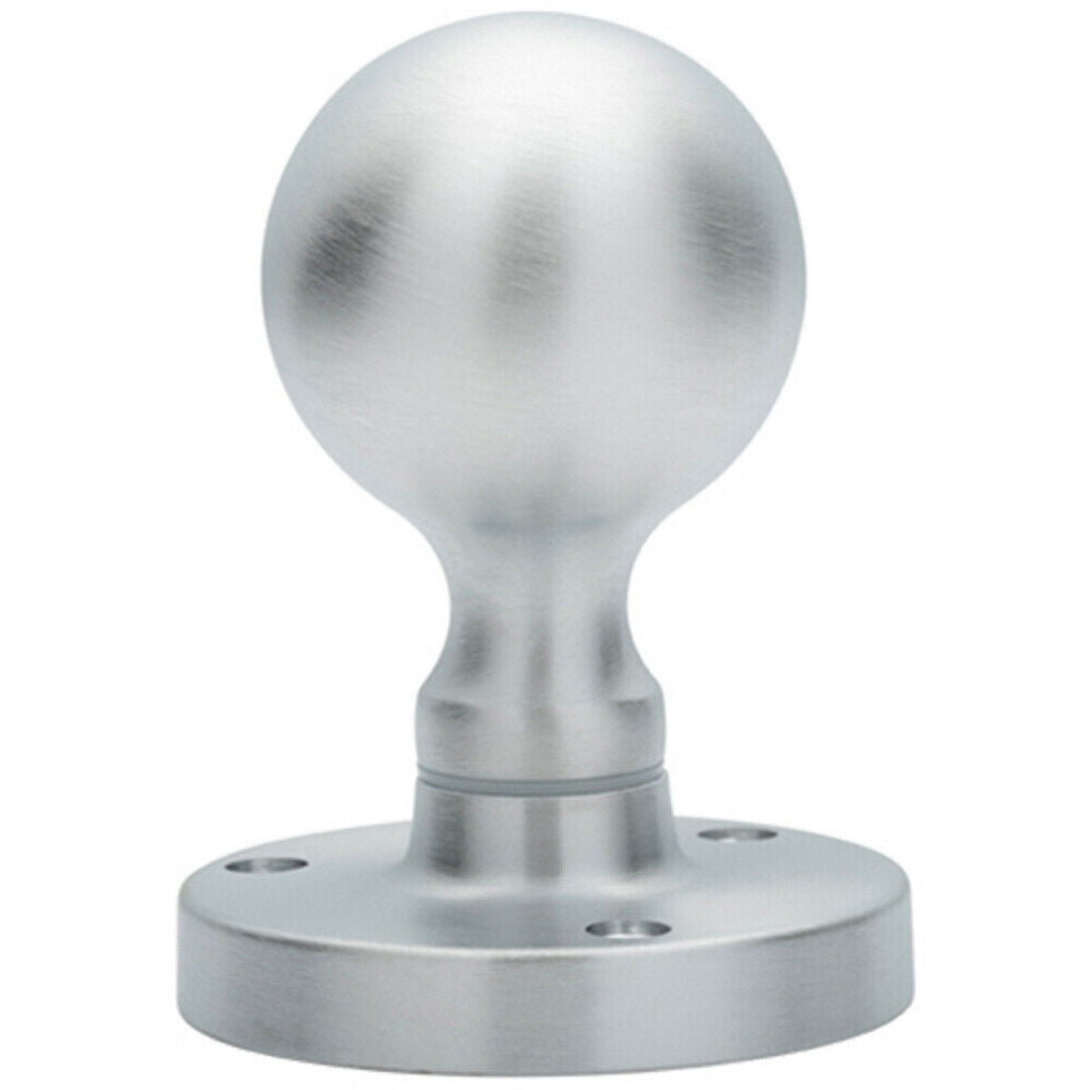 PAIR Solid Ball Mortice Door Knob 45mm Diameter Satin Chrome Door Handle