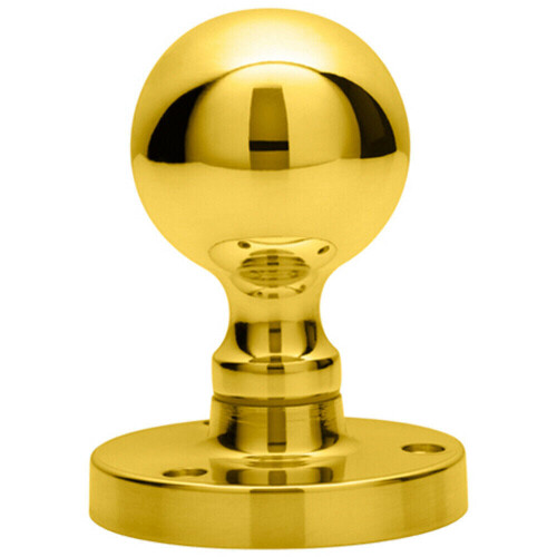 Loops PAIR Solid Ball Mortice Door Knob 45mm Diameter Polished Brass Door Handle