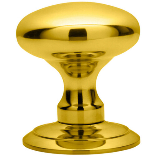 Loops PAIR Large Rounded Mortice Door Knob 65mm Diameter Polished Brass