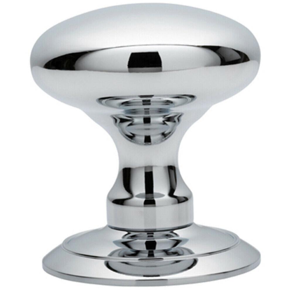 Loops Pair Large Rounded Mortice Door Knob 65Mm Diameter Polished Chrome