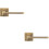Loops 2x PAIR Flat Squared Bar Handle on Square Rose Concealed Fix Antique Brass 1