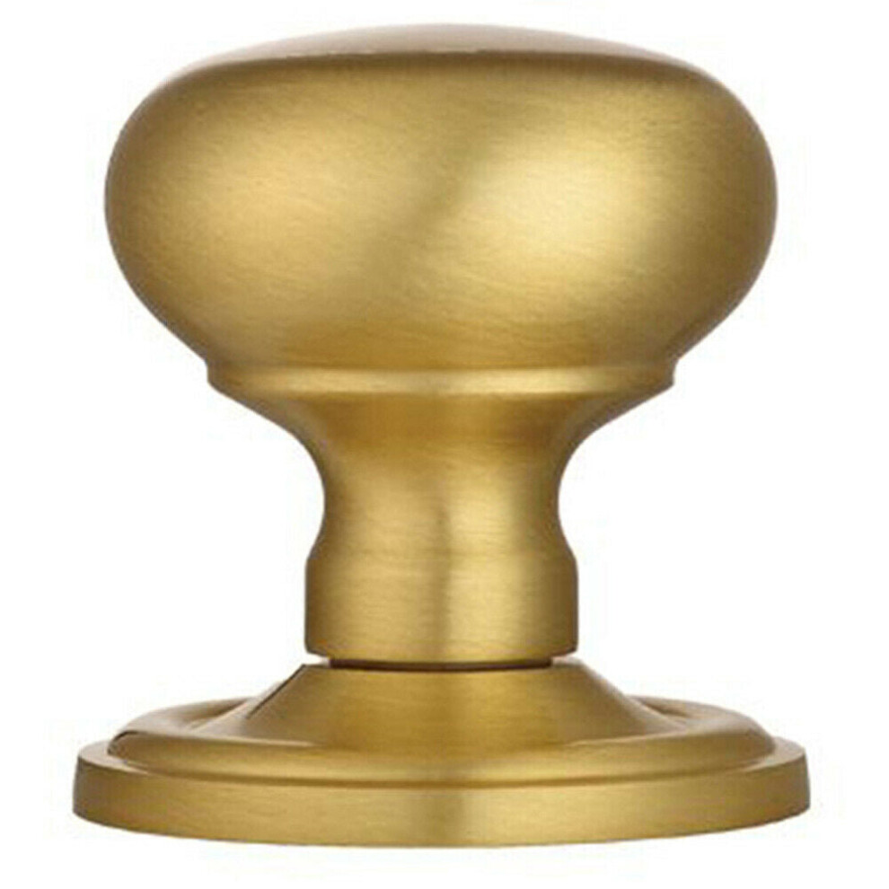Loops Pair Mushroom Mortice Door Knob 59Mm Dia Concealed Rose Satin Brass
