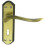 Loops PAIR Curved Handle on Sculpted Lock Backplate 180 x 48mm Florentine Bronze 1