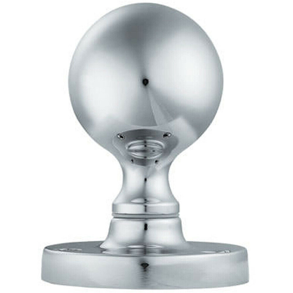 Pair Solid Ball Mortice Door Knob 45Mm Diameter Polished Chrome Door Handle 5056492582383