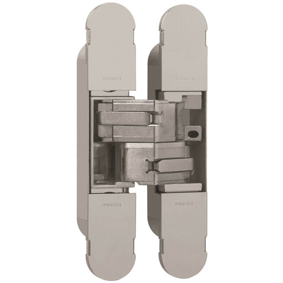 134 x 24mm Concealed Medium Duty Hinge Fits Unrebated Doors Nickel Plated