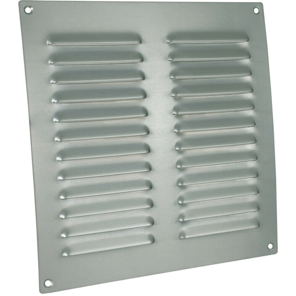 242 x 242mm Hooded Louvre Airflow Vent Satin Chrome Internal Door Plate