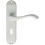 Loops PAIR Curved Handle on Chamfered Lock Backplate 180 x 40mm Satin Chrome 1