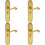 Loops 4x PAIR Beaded Pattern Handle on Bathroom Backplate 249 x 50mm Polished Brass 1