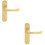 Loops 2x PAIR Smooth Rounded Handle on Shaped Latch Backplate 185 x 42mm Satin Brass 1
