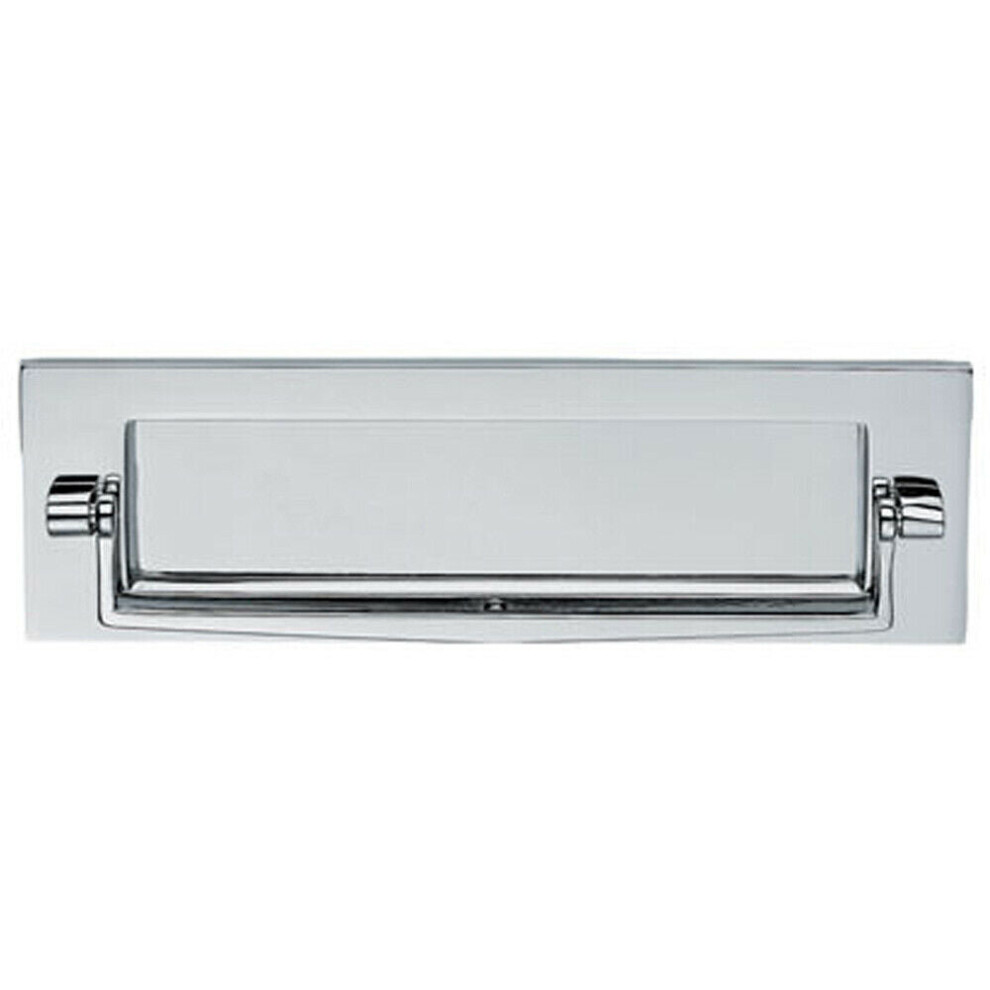 Inward Opening Letter Plate With Knocker 226Mm Fixing Centres Polished Chrome 5056492579697