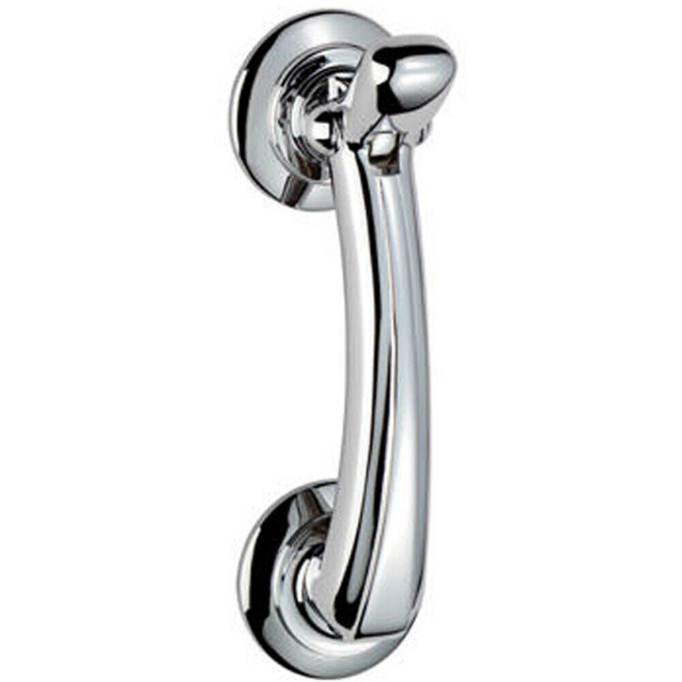 Victorian Bow Door Knocker On Rose 95Mm Fixing Centres Polished Chrome 5056492580198