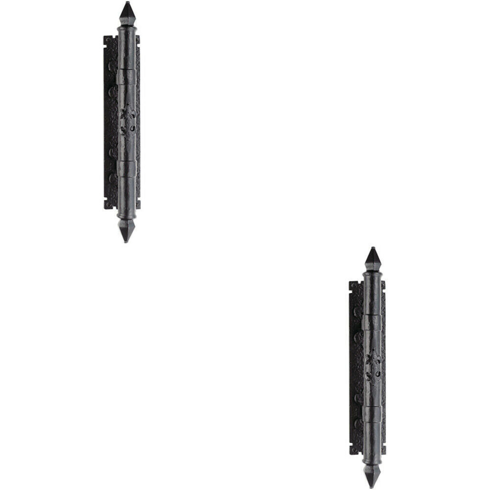 Loops 2X Traditional Forged Pull Handle On Backplate 310 X 65Mm Antique Black