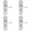 Loops 4x PAIR Victorian Scroll Handle on Bathroom Backplate 205 x 49mm Satin Chrome 1