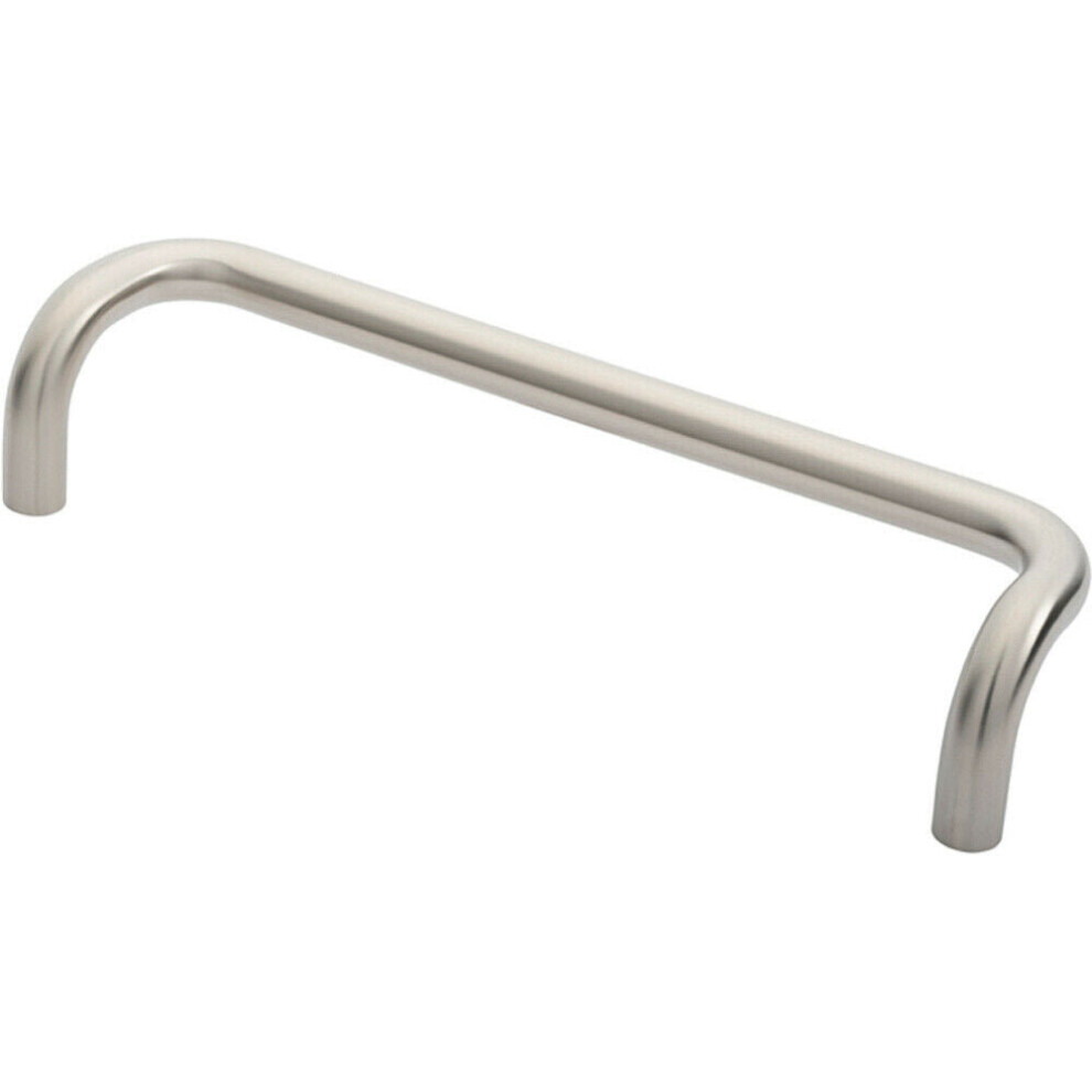 Loops Cranked Door Pull Handle 19Mm Dia 300Mm Fixing Centres Satin Steel