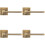 Loops 4x PAIR Flat Squared Bar Handle on Square Rose Concealed Fix Antique Brass 1