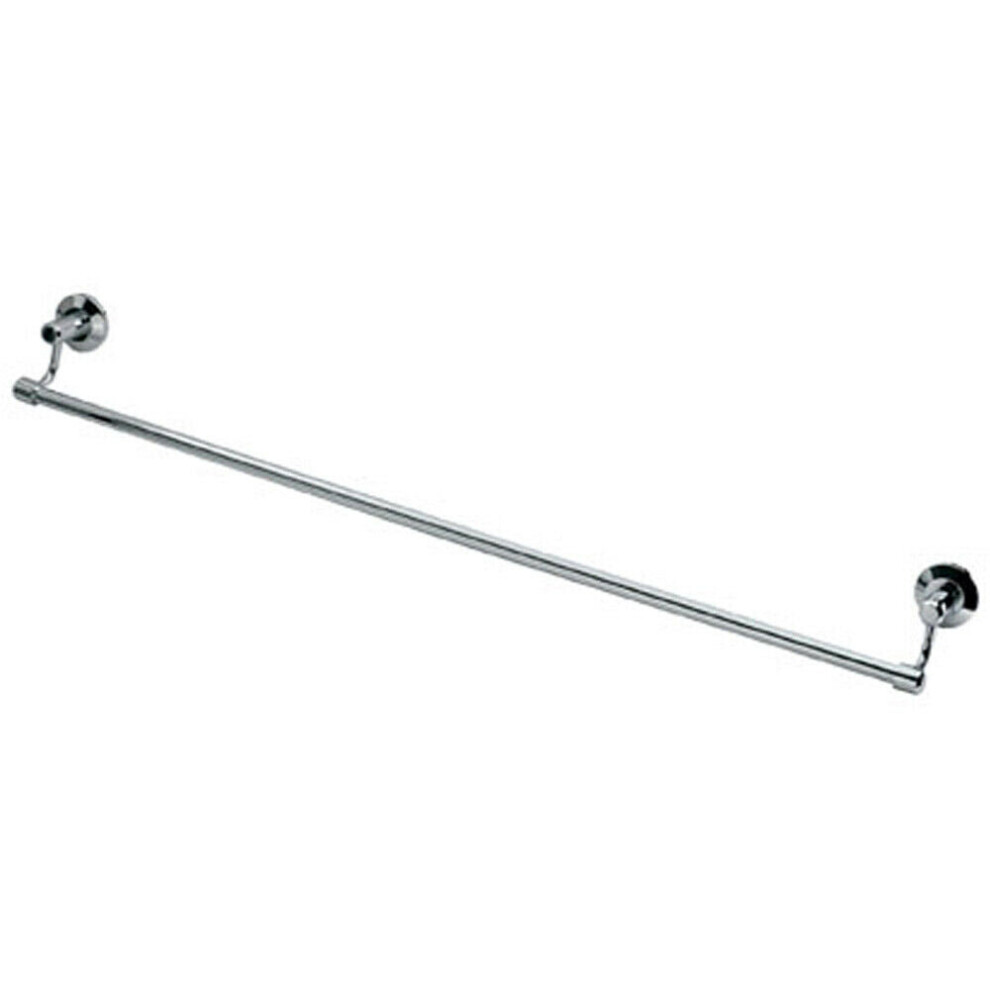 Single Bathroom Towel Rail Bar 472mm Fixing Centres Polished Chrome