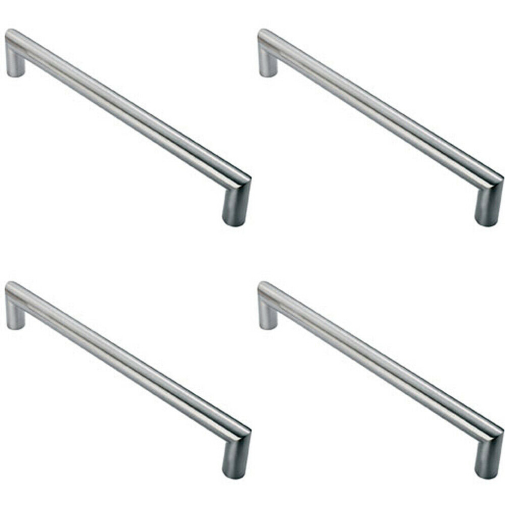 Loops 4X 30Mm Mitred Pull Door Handle 450Mm Fixing Centres Satin Stainless Steel