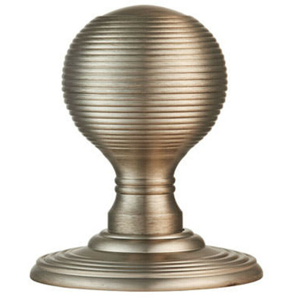 Loops Pair Round Textured Mortice Door Knob 50Mm Dia Satin Nickel Beehive Handle