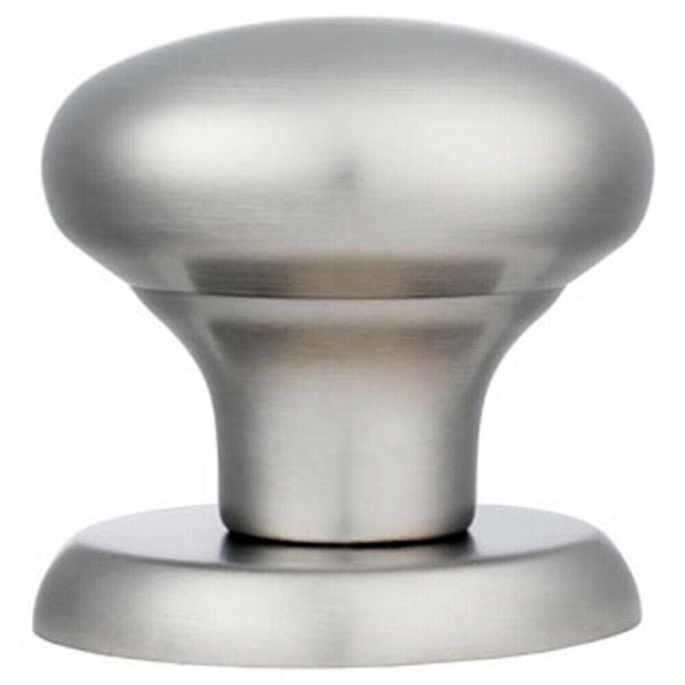 Large Round Centre Door Knob Satin Stainless Steel 70Mm Rose Outdoor Modern