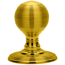 PAIR Round Textured Mortice Door Knob 50mm Diameter Brass Beehive Handle