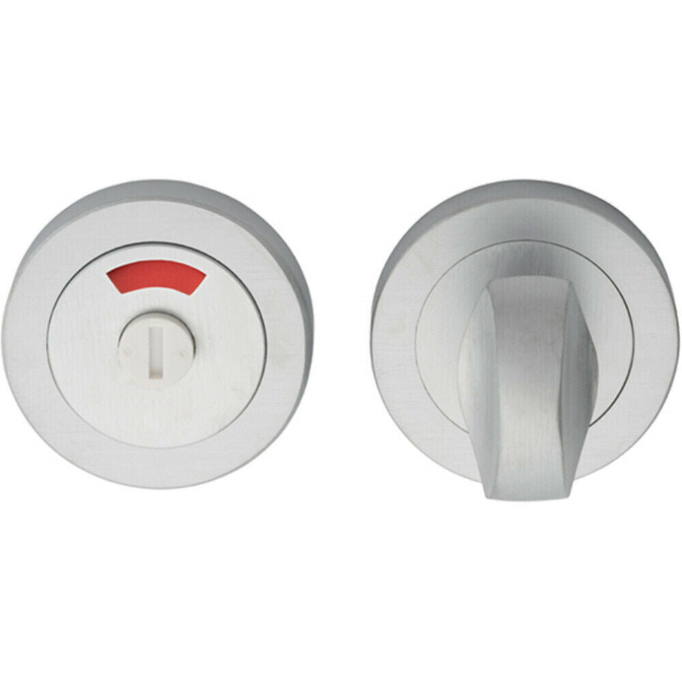 Thumbturn Lock And Release Handle With Indicator 50Mm Dia Satin Chrome 5056492583014