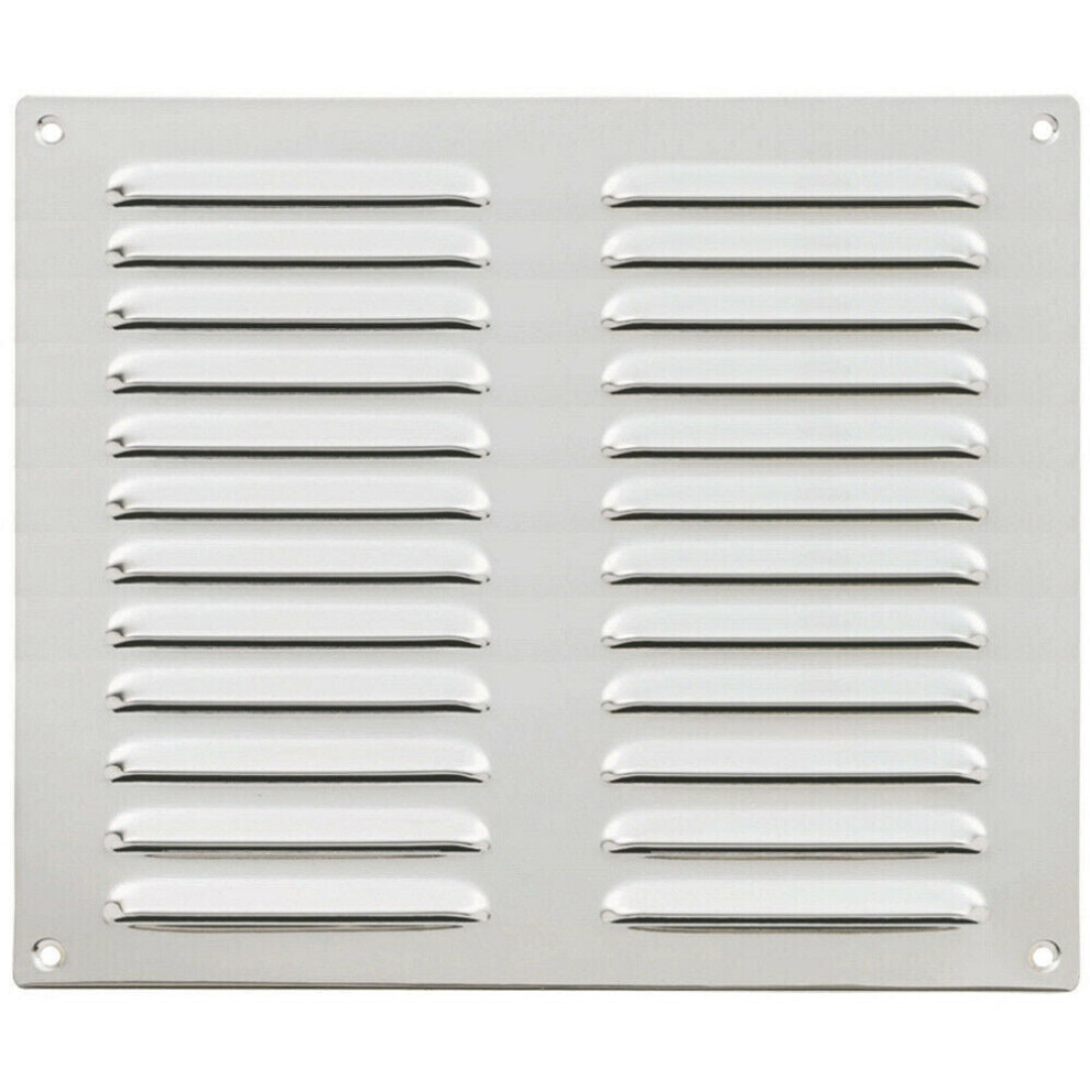 242 x 242mm Hooded Louvre Airflow Vent Polished Chrome Internal Door Plate