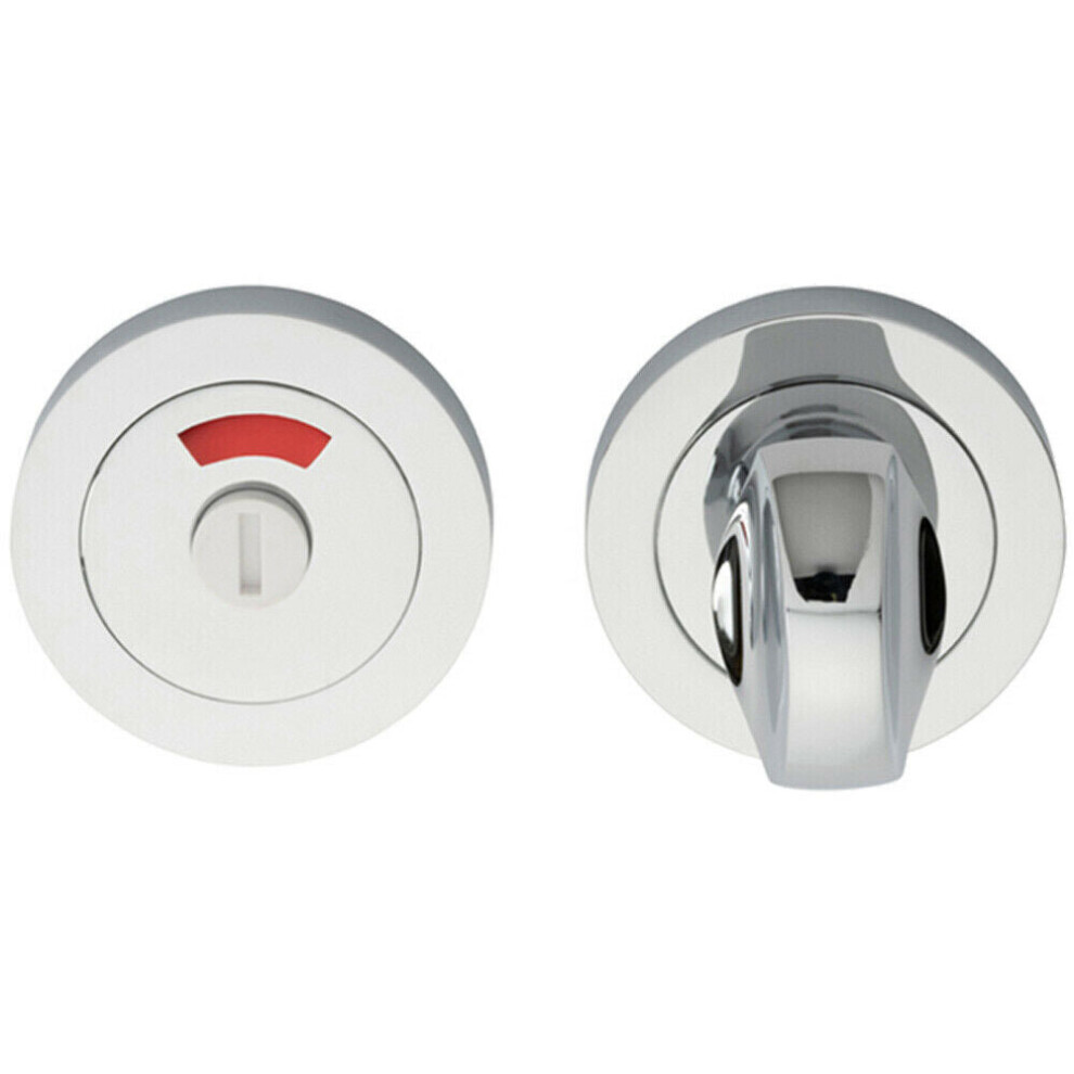 Thumbturn Lock And Release Handle With Indicator 50Mm Dia Polished Chrome 5056492583007