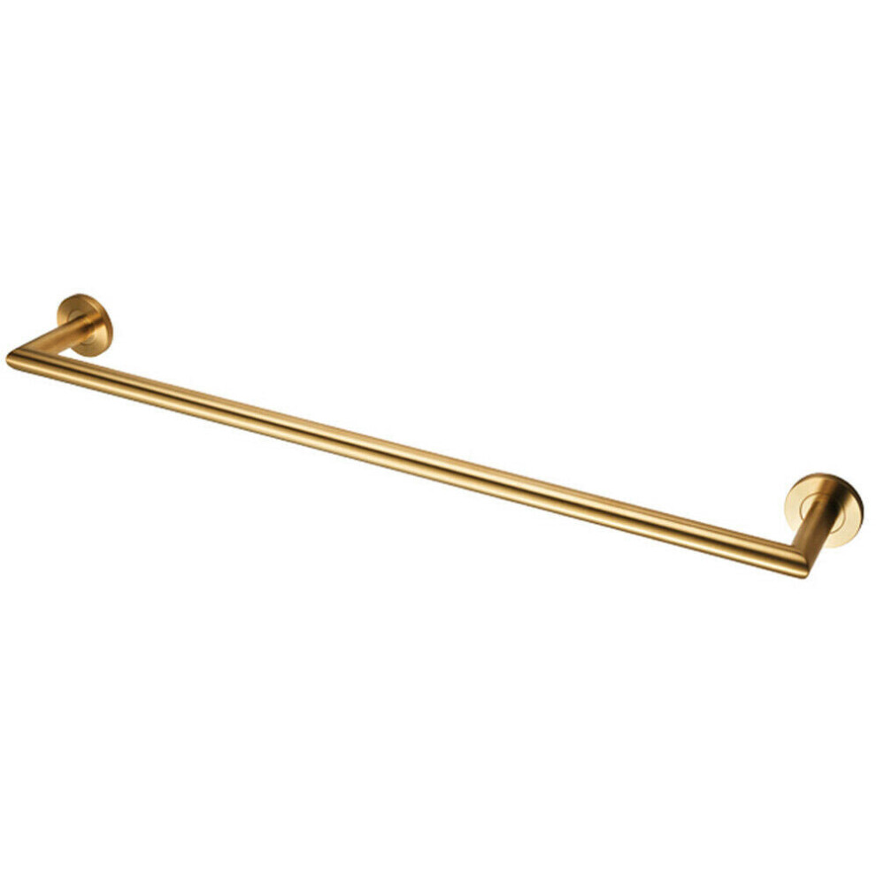 Mitred Bathroom Single Towel Rail Concealed Fix 600mm Centres Satin PVD