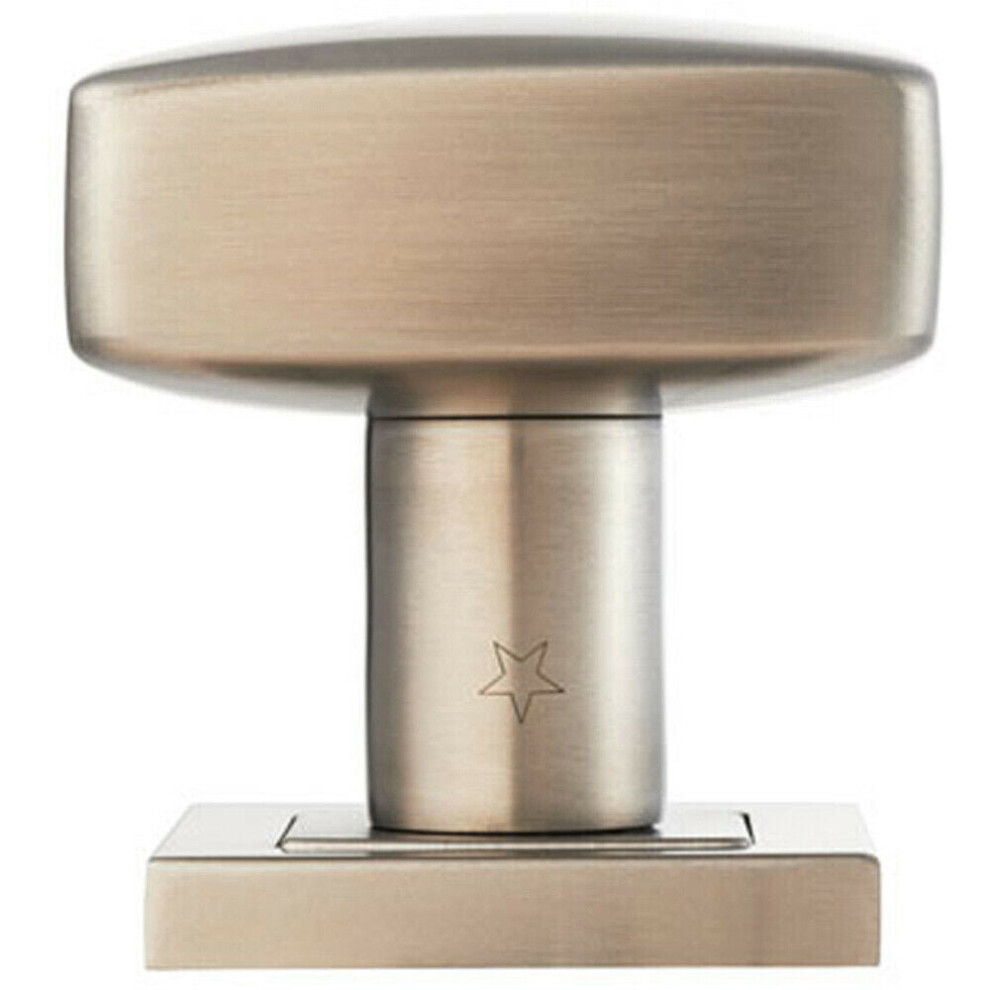 Square Mortice Door Knob 62 x 62mm 52mm Concealed Rose Satin Steel