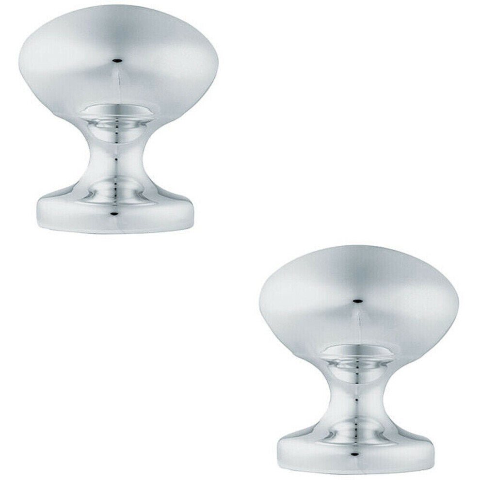 2x 57mm OCTAGONAL Centre Door Knob Victorian Polished Chrome Outdoor Handle