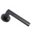 Loops PAIR Straight Square Handle on Round Rose Concealed Fix Matt Black Finish 1