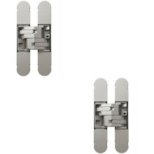 2x 134 x 24mm Concealed Medium Duty Hinge Fits Unrebated Doors Champagne