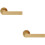 Loops 2x PAIR Straight Square Handle on Round Rose Concealed Fix Satin Brass 1