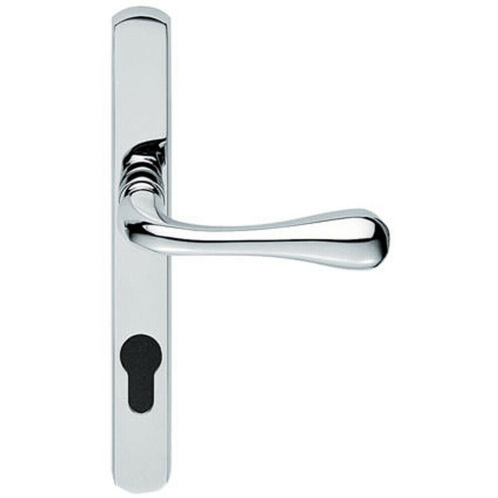 Loops Pair Flared Lever On Narrow Euro Lock Backplate 208 X 26Mm Polished Chrome
