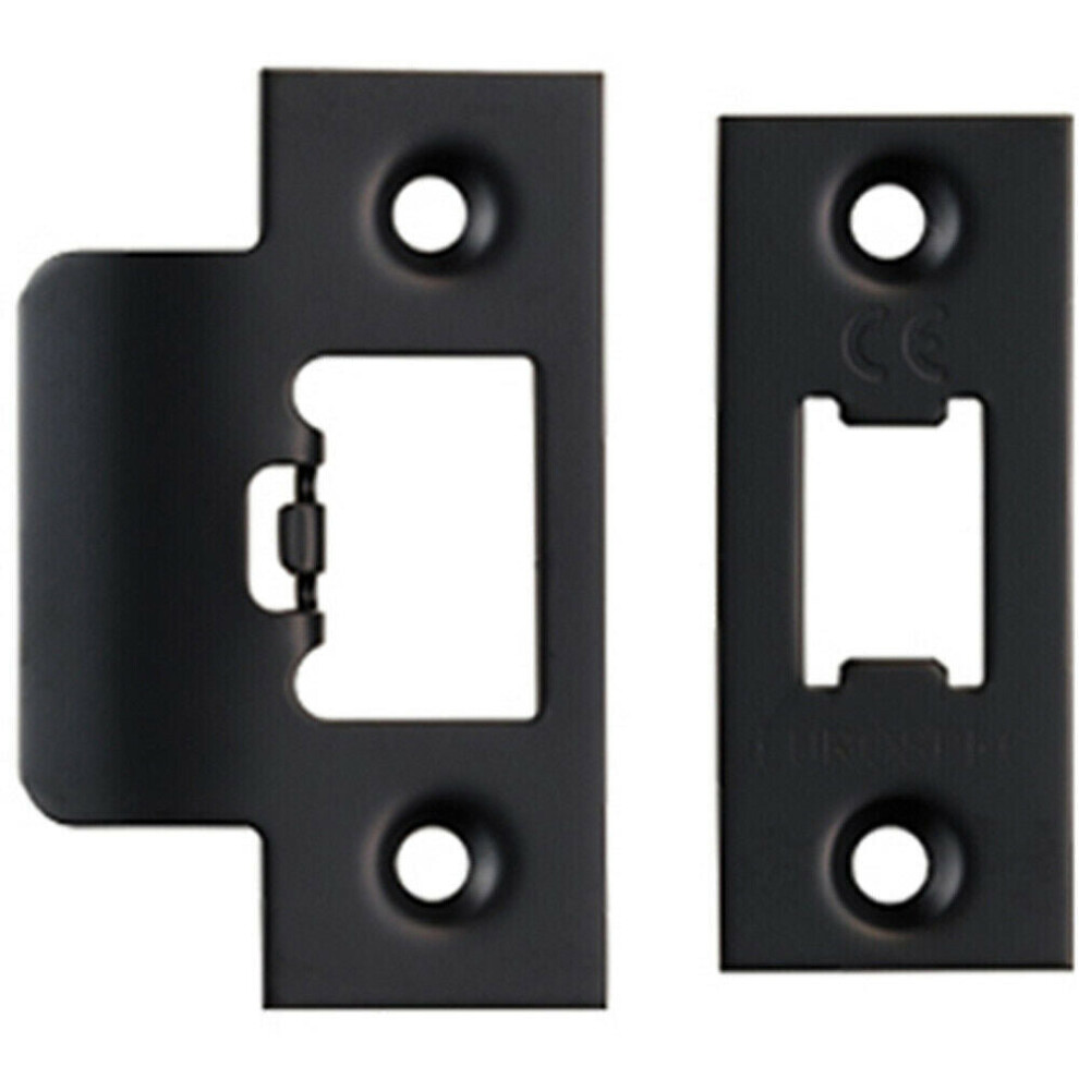Forend Strike & Fixing Pack Suitable For Tubular Latch Matt Black 5056492564150