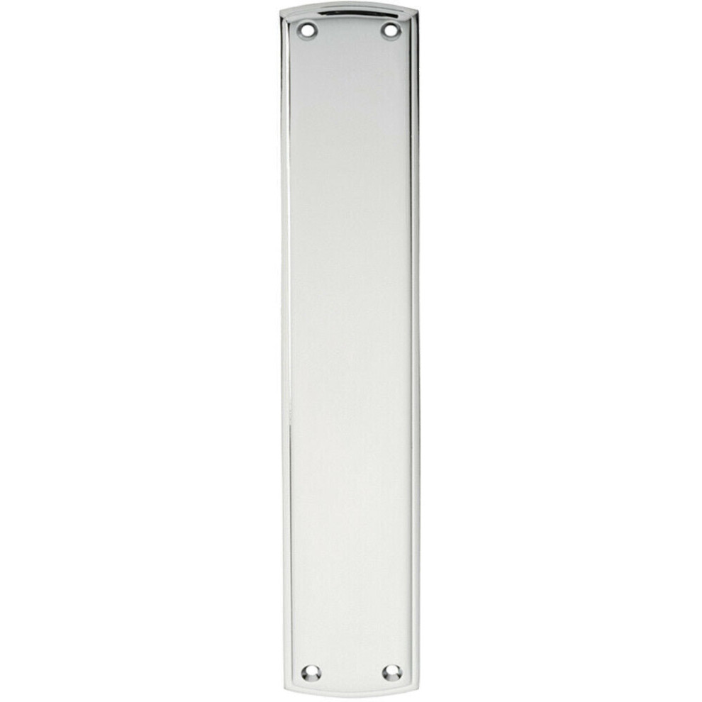 Large Ornate Door Finger Plate With Stepped Border 382 X 65mm Polished Chrome