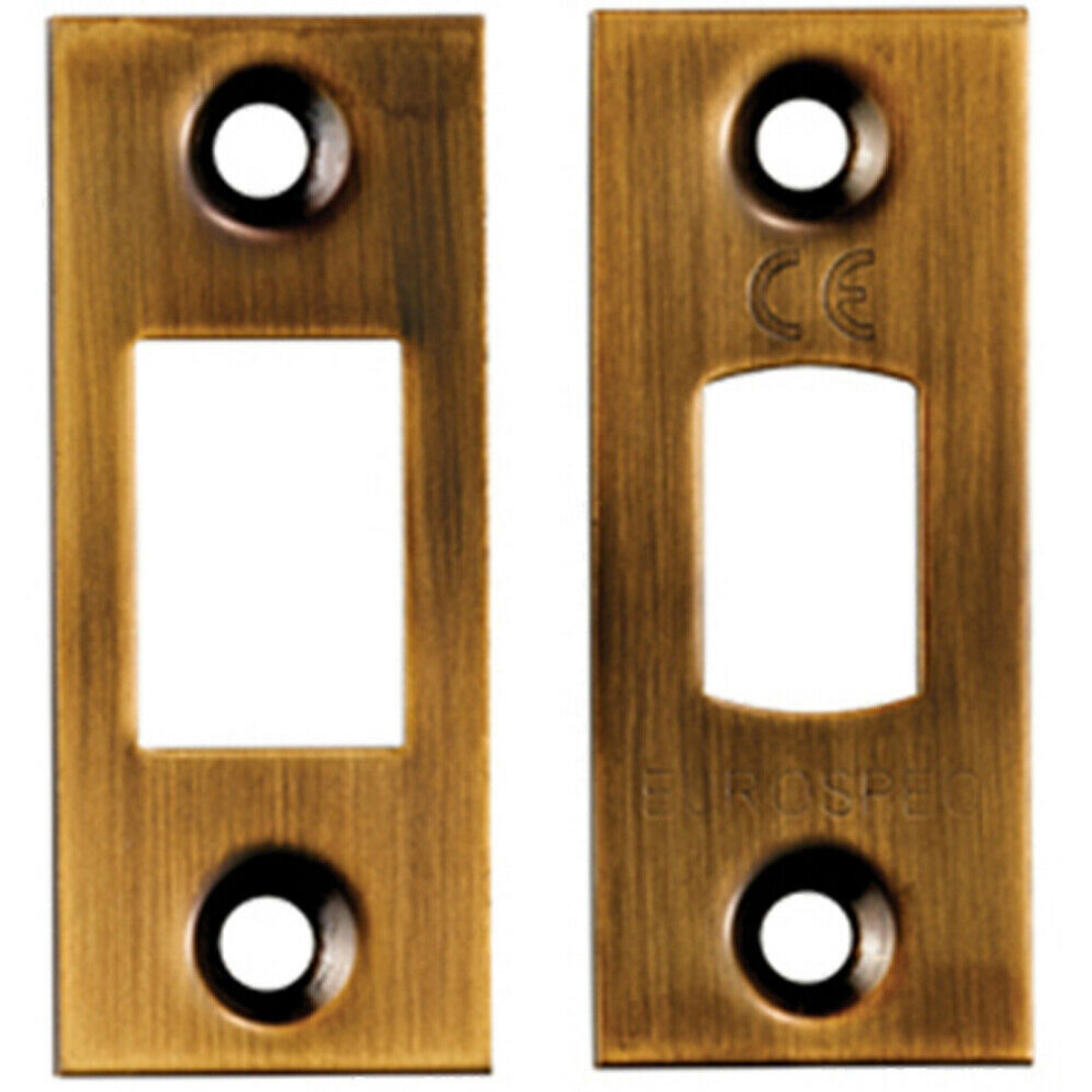 Loops Forend Strike & Fixing Pack Suitable For Tubular Deadbolt Antique Brass