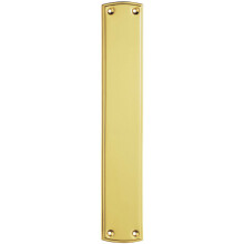 Large Ornate Door Finger Plate with Stepped Border 382 x 65mm Polished Brass